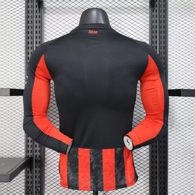 AC Milan Authentic Soccer Jersey Home Long Sleeve Shirt 2025/26 - sinoshirt