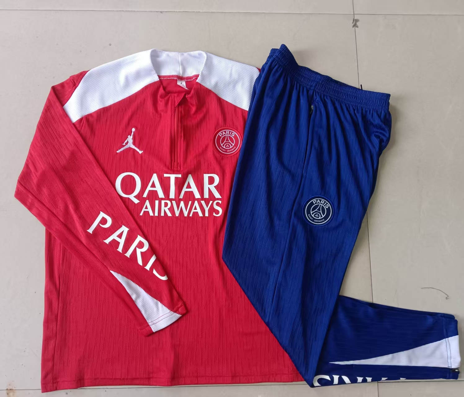 Kids PSG Authentic Training Kit (Sweatshirt+Pants) Red 2025/26 - Player Version - sinoshirt
