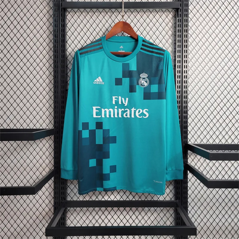 Real Madrid Retro Jersey Third Away Long Sleeve Custom Soccer Shirt 2017/18 - sinoshirt