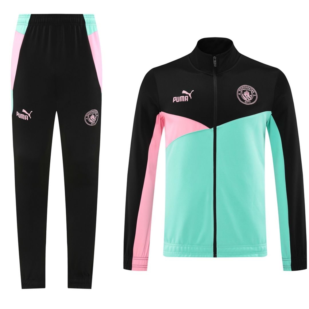 Manchester City Training Kit (Jacket+Pants) Black&Green 2024/25 - sinoshirt