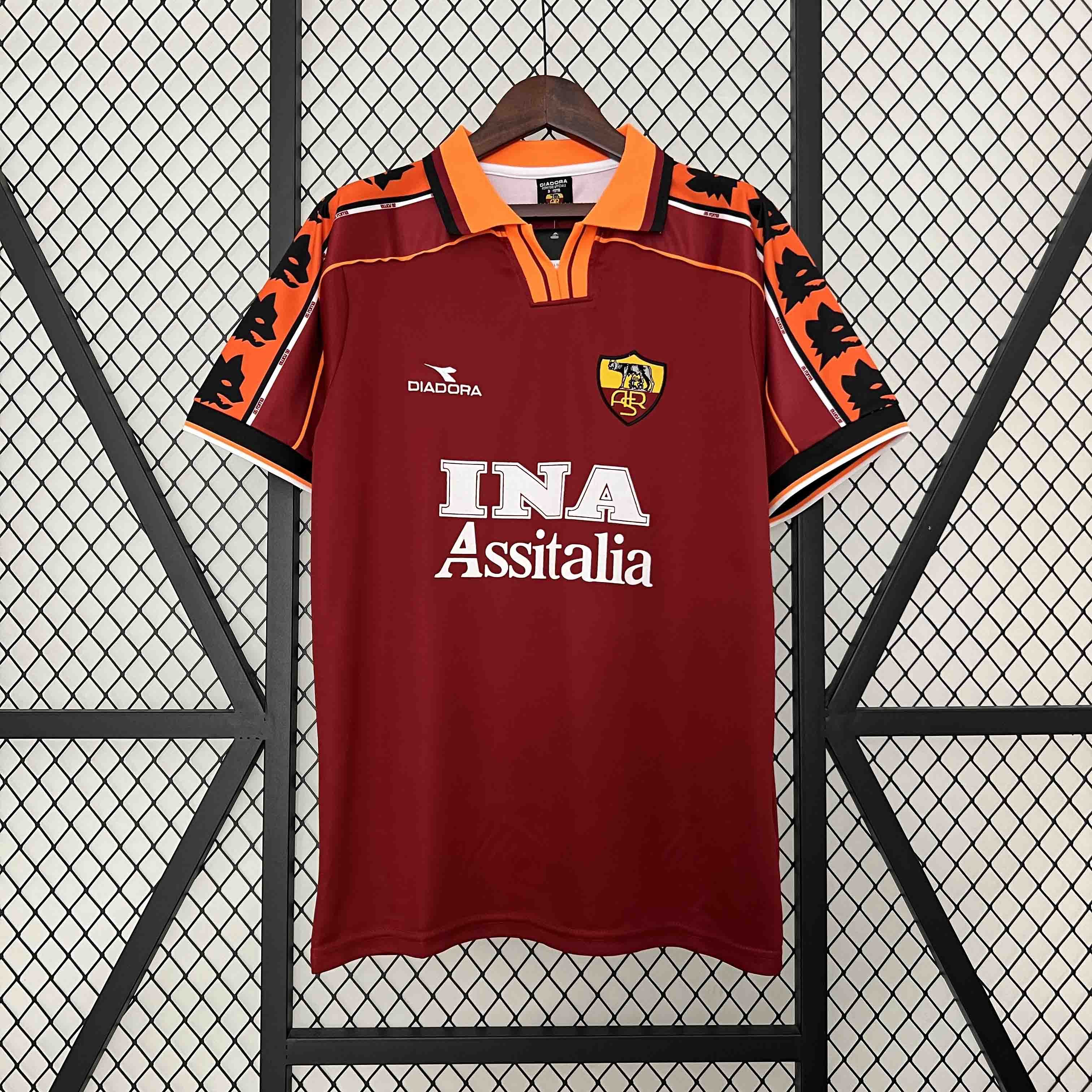 Roma Retro Soccer Jersey Home Custom Shirt 1998/99 - sinoshirt