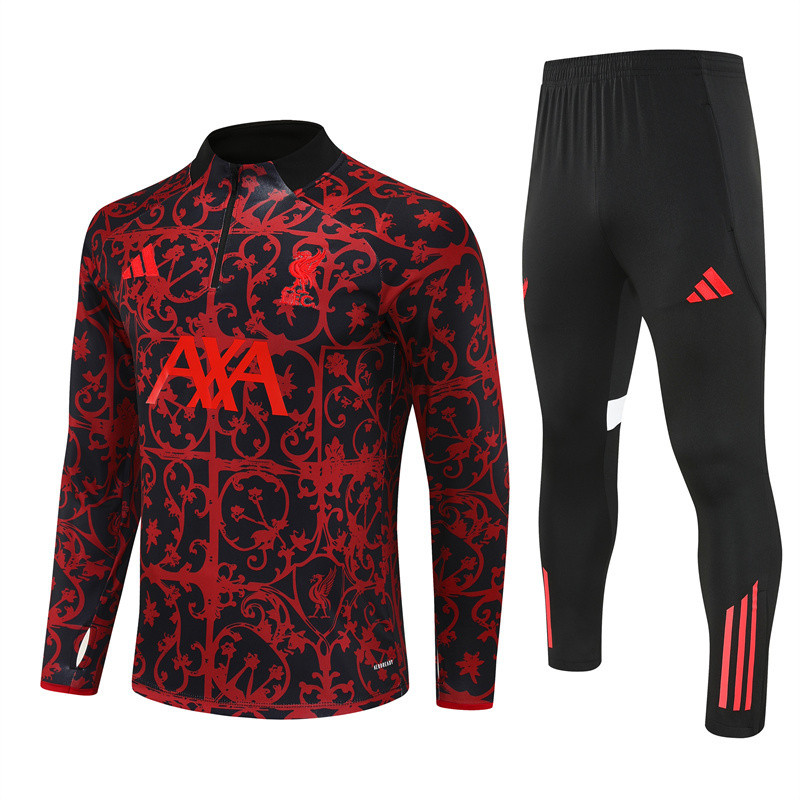 Kids Liverpool Training Kit (Sweatshirt+Pants) Red 2025/26 - sinoshirt