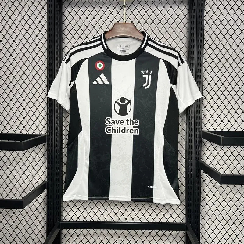 Juventus Soccer Jersey Home Custom Shirt 2024/25 - with Save the Children Sponsor - sinoshirt