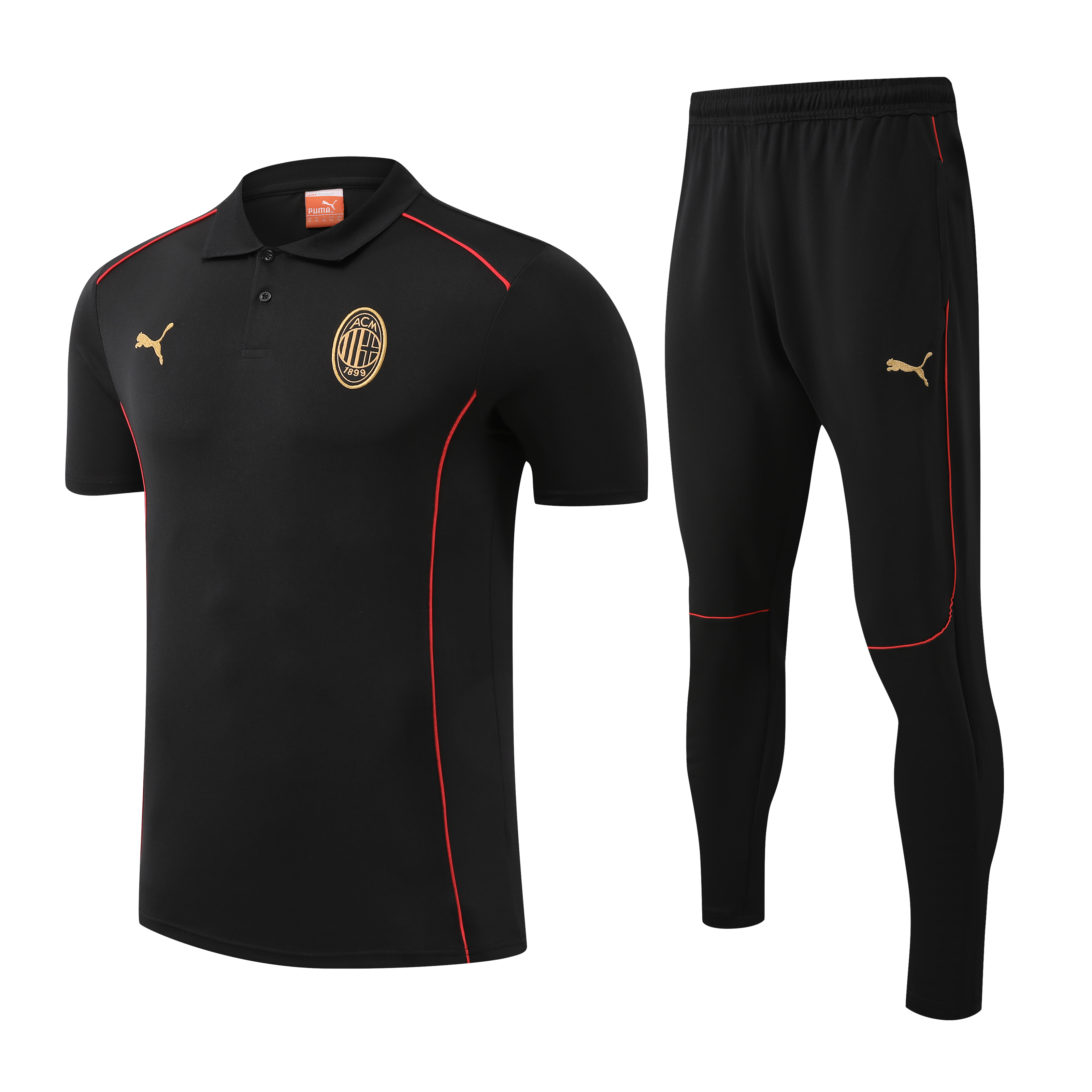 AC Milan Training Kit (Polo+Pants) Black 2025/26 - sinoshirt