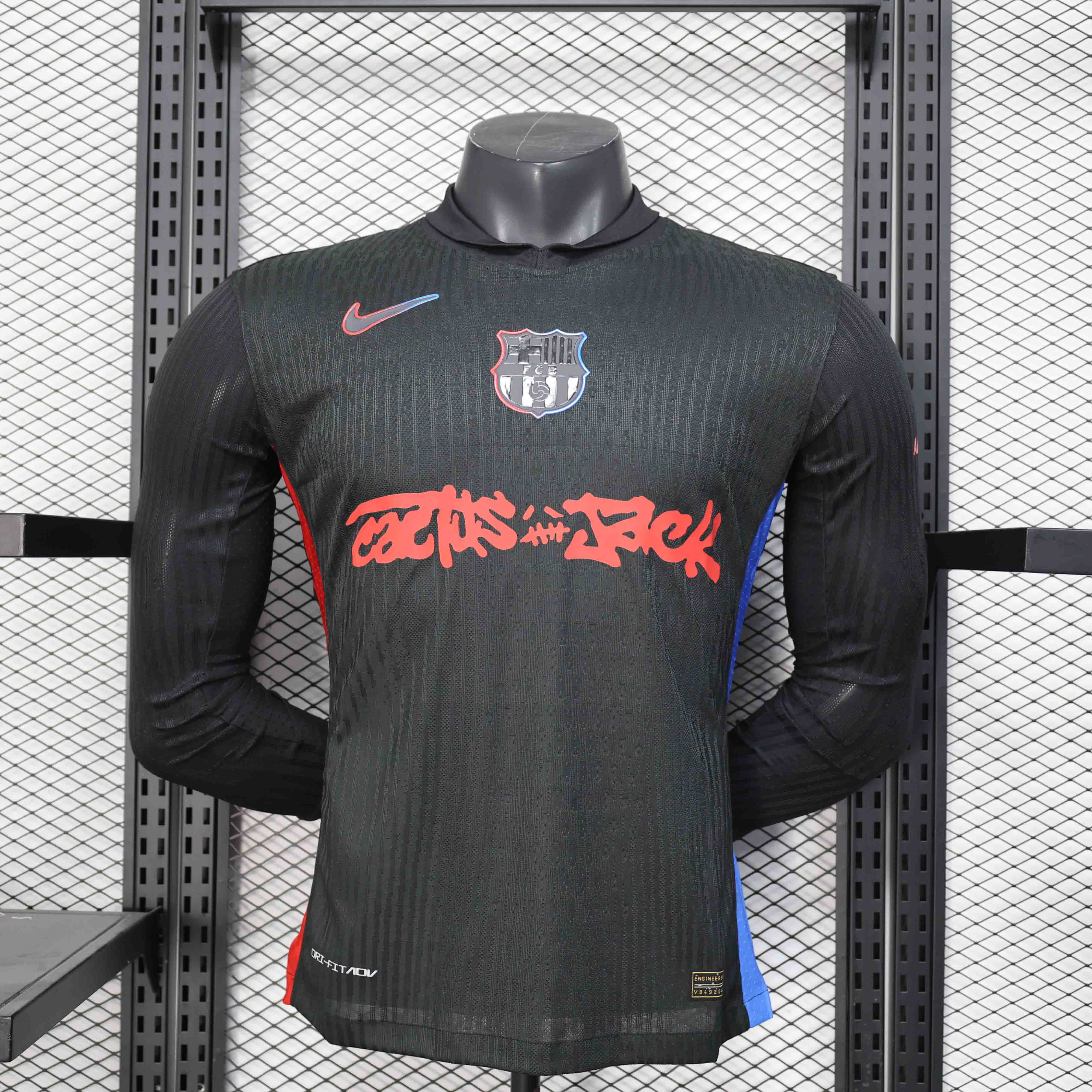 Authentic Soccer Jersey Barcelona Away x Travis Scott Long Sleeve Shirt 2024/25 - sinoshirt