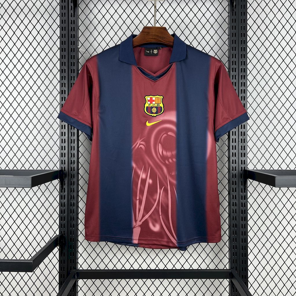 CJ X FC BARCELONA RETRO 2000/01 HOME SKELETON JERSEY - sinoshirt