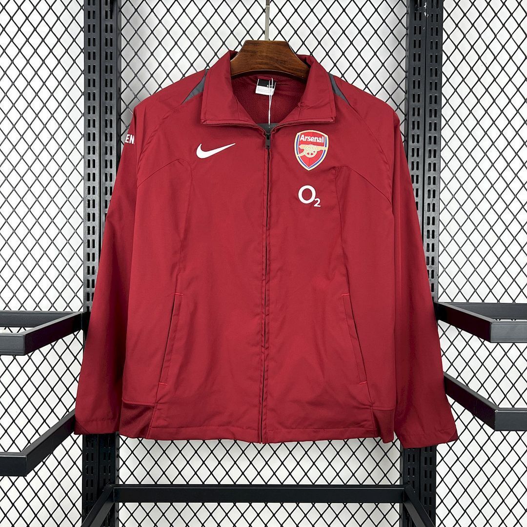 Arsenal Retro Windbreaker Jacket Red 2005/06 - sinoshirt