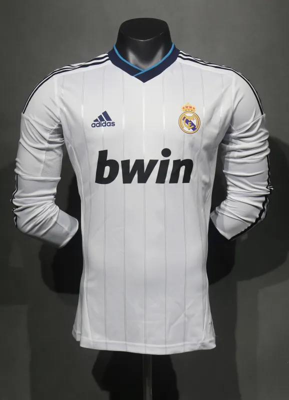 Real Madrid Authentic Retro Jersey Home Long Sleeve Soccer Shirt 2012/13 - sinoshirt