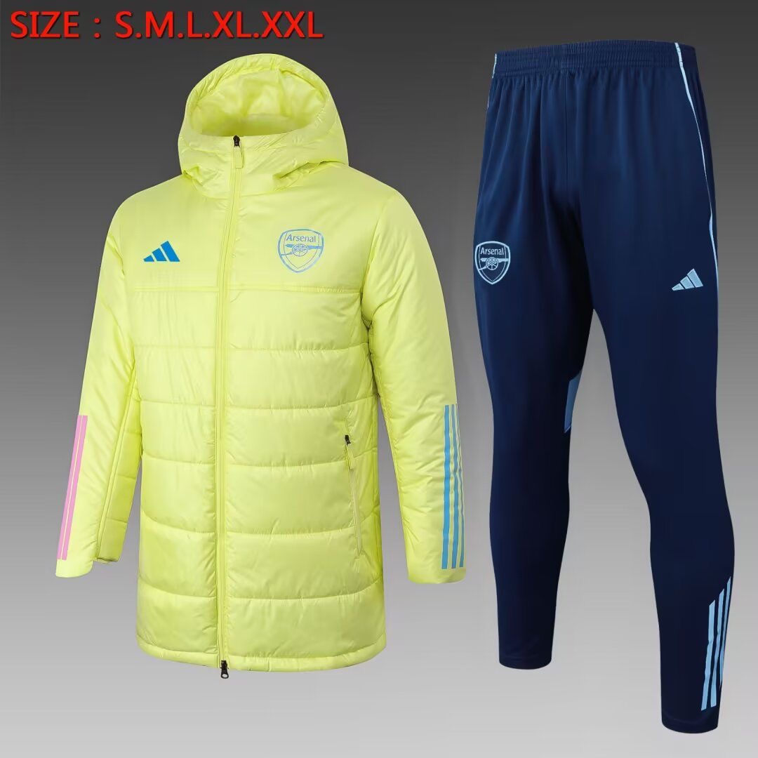 Arsenal Cotton Hoodie Coat With Pants Yellow 2025/26 - sinoshirt