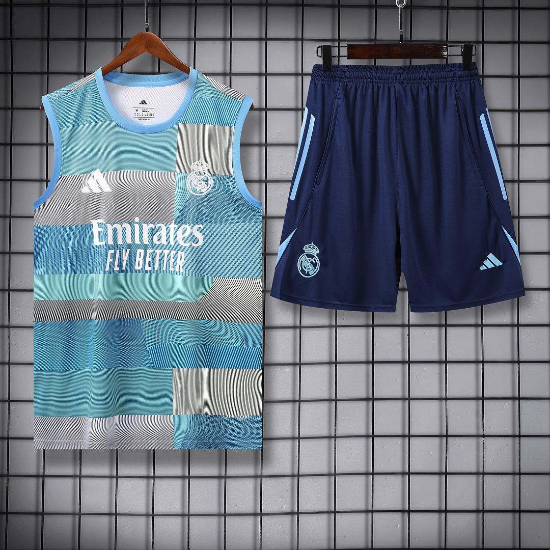 Real Madrid Sleeveless Training Kit Light Blue 2025/26 - sinoshirt