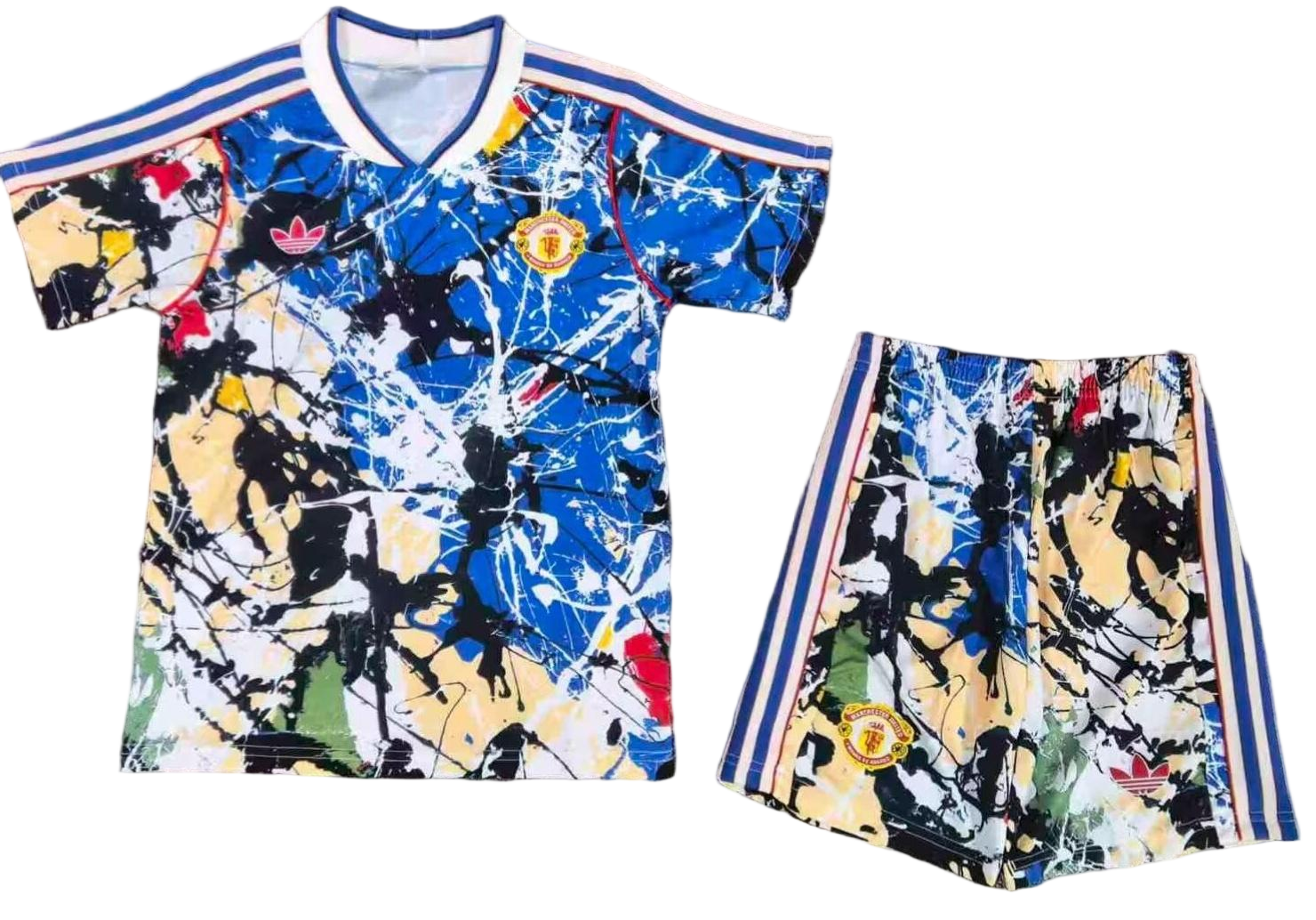 Manchester United x Stone Roses Kids Kit Jersey+Shorts 2025/26 - sinoshirt