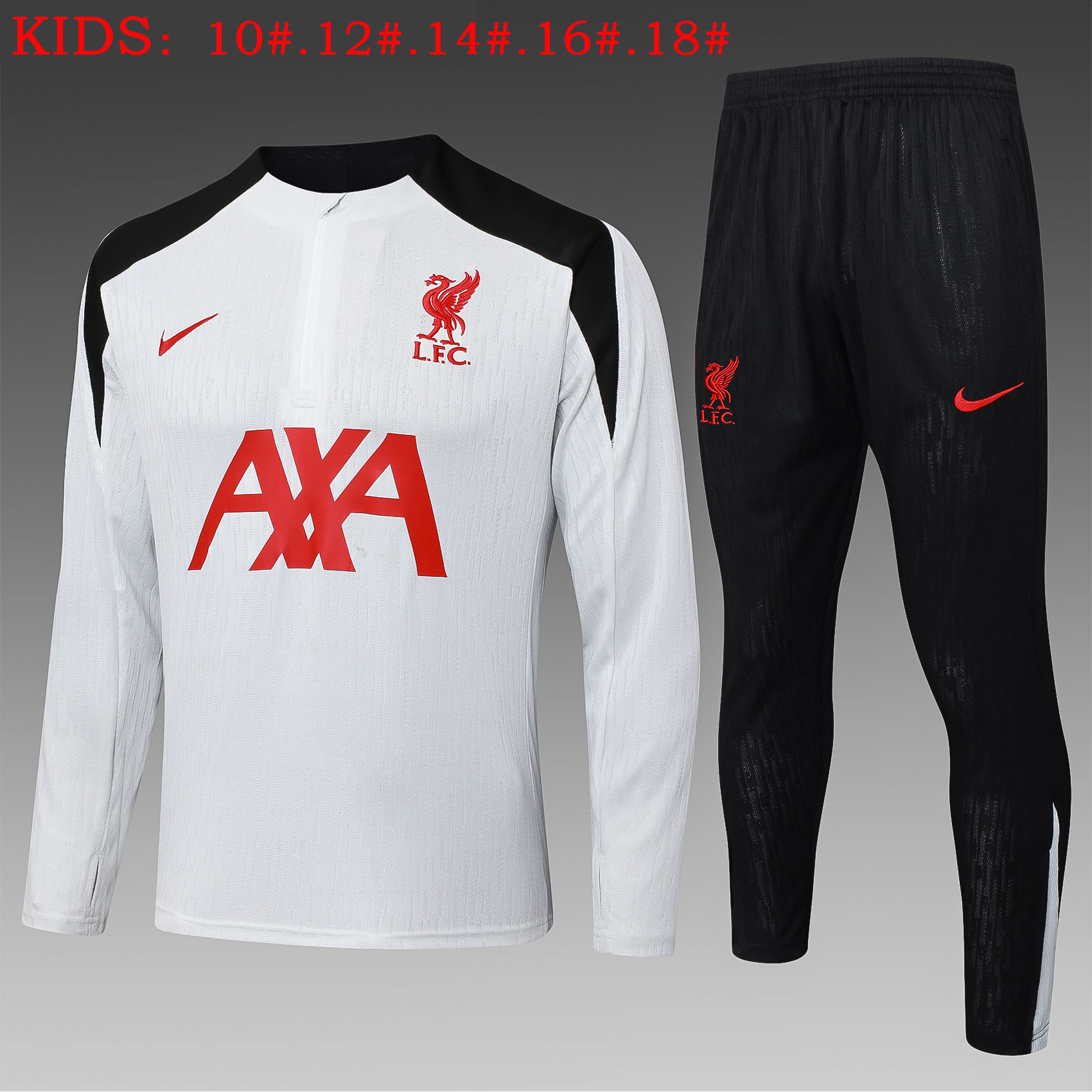 Kids Liverpool Training Kit (Sweatshirt+Pants) Light Gray 2025/26 - sinoshirt