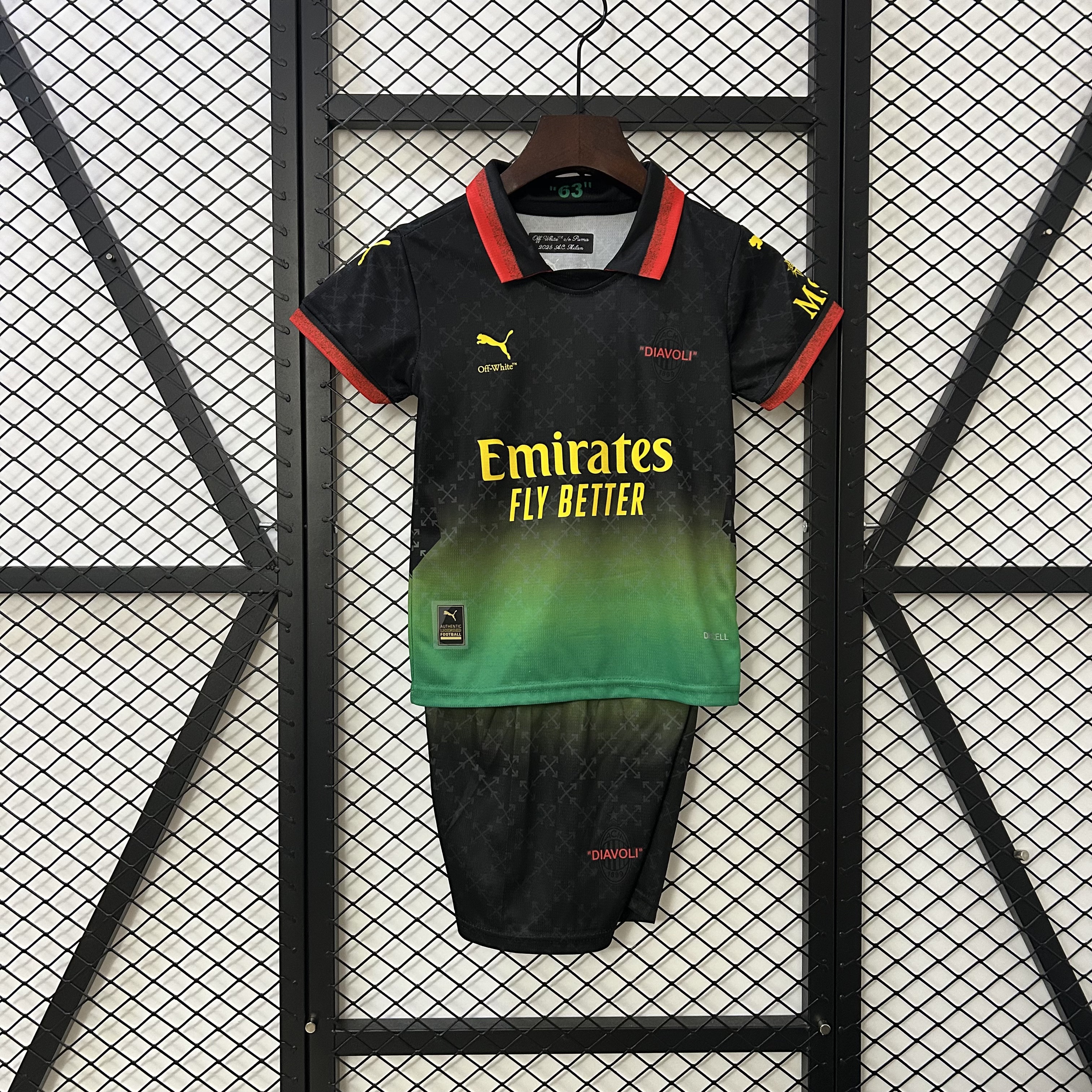AC Milan Soccer Jersey Fourth Away Kids Kit Jersey+Shorts 2024/25 - sinoshirt