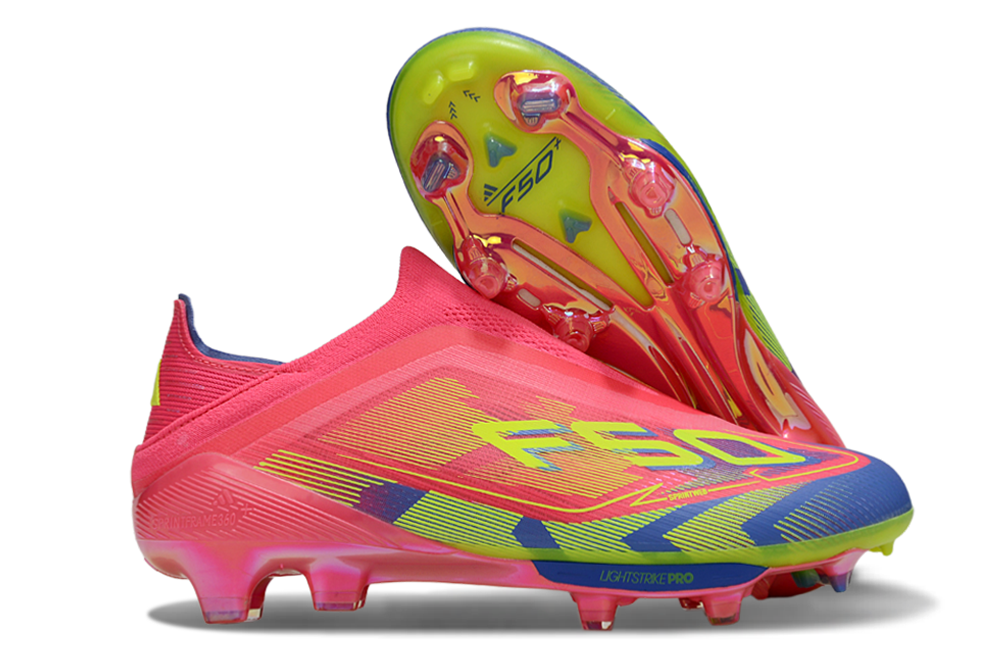 F50 Elite Laceless FG Mystic Victory - Lucid Pink/Lucid Lemon/Blue Fusion - sinoshirt