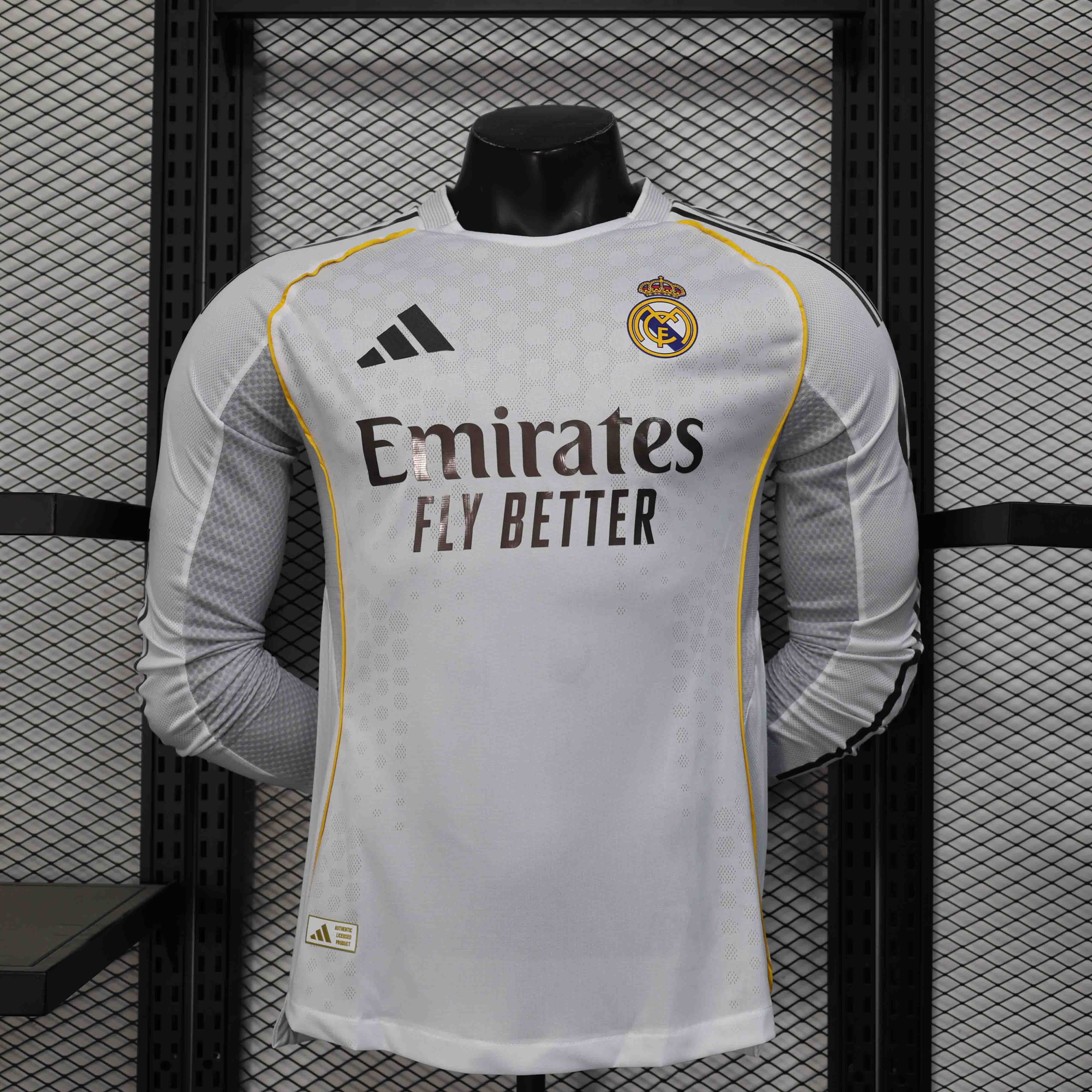 Real Madrid Authentic Soccer Jersey Home Long Sleeve Shirt 2025/26 - sinoshirt