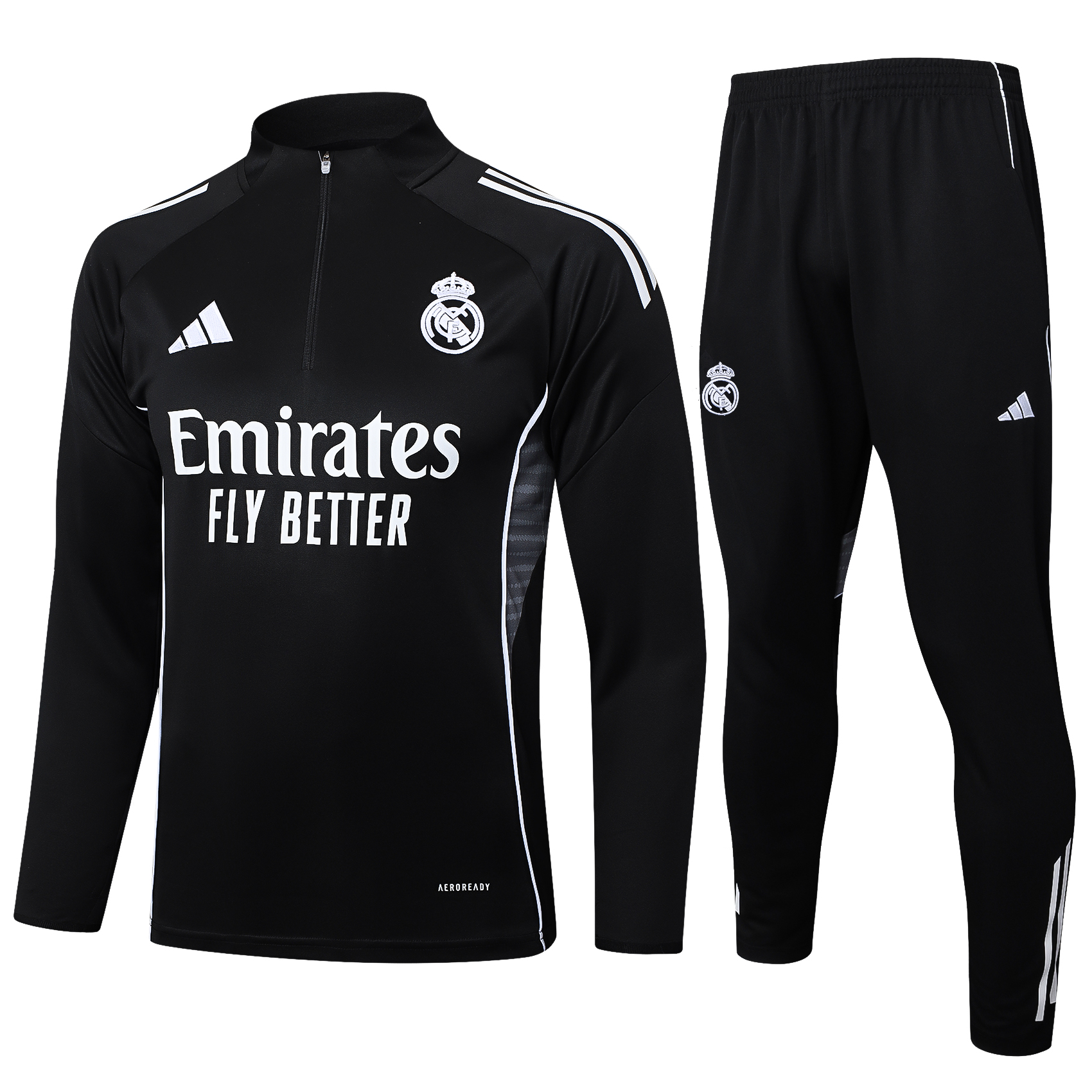 Real Madrid Training Kit (Sweatshirt+Pants) Black 2025/26 - sinoshirt