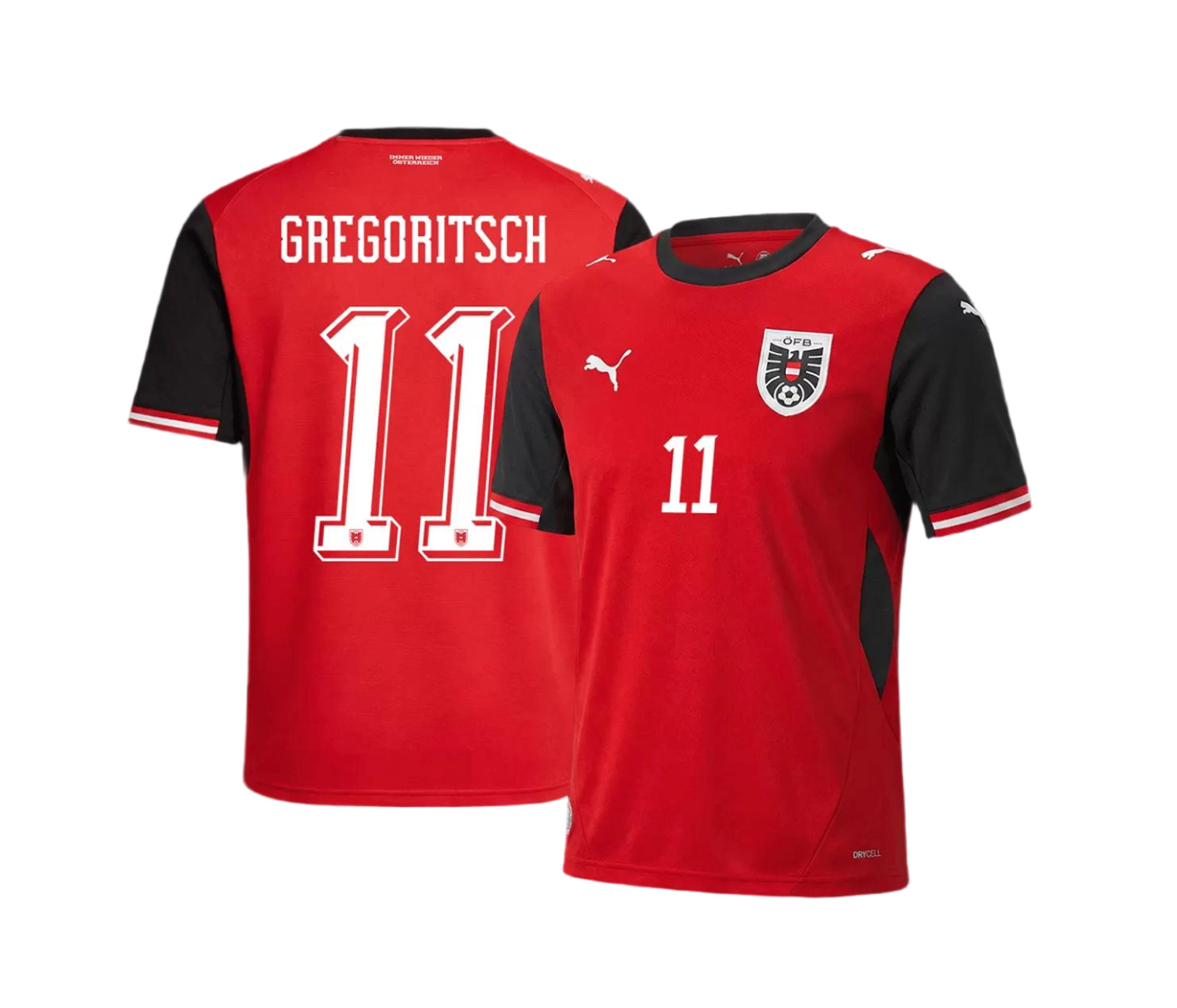 GREGORITSCH #11 Austria Soccer Jersey Home Custom Shirt World Cup 2026 - sinoshirt