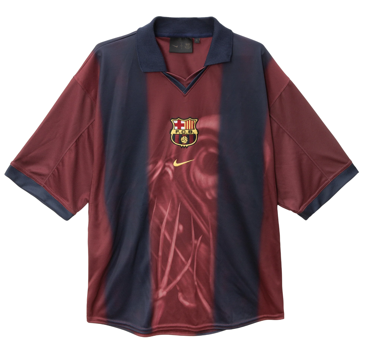CJ X FC BARCELONA RETRO 2000/01 HOME SKELETON JERSEY - sinoshirt