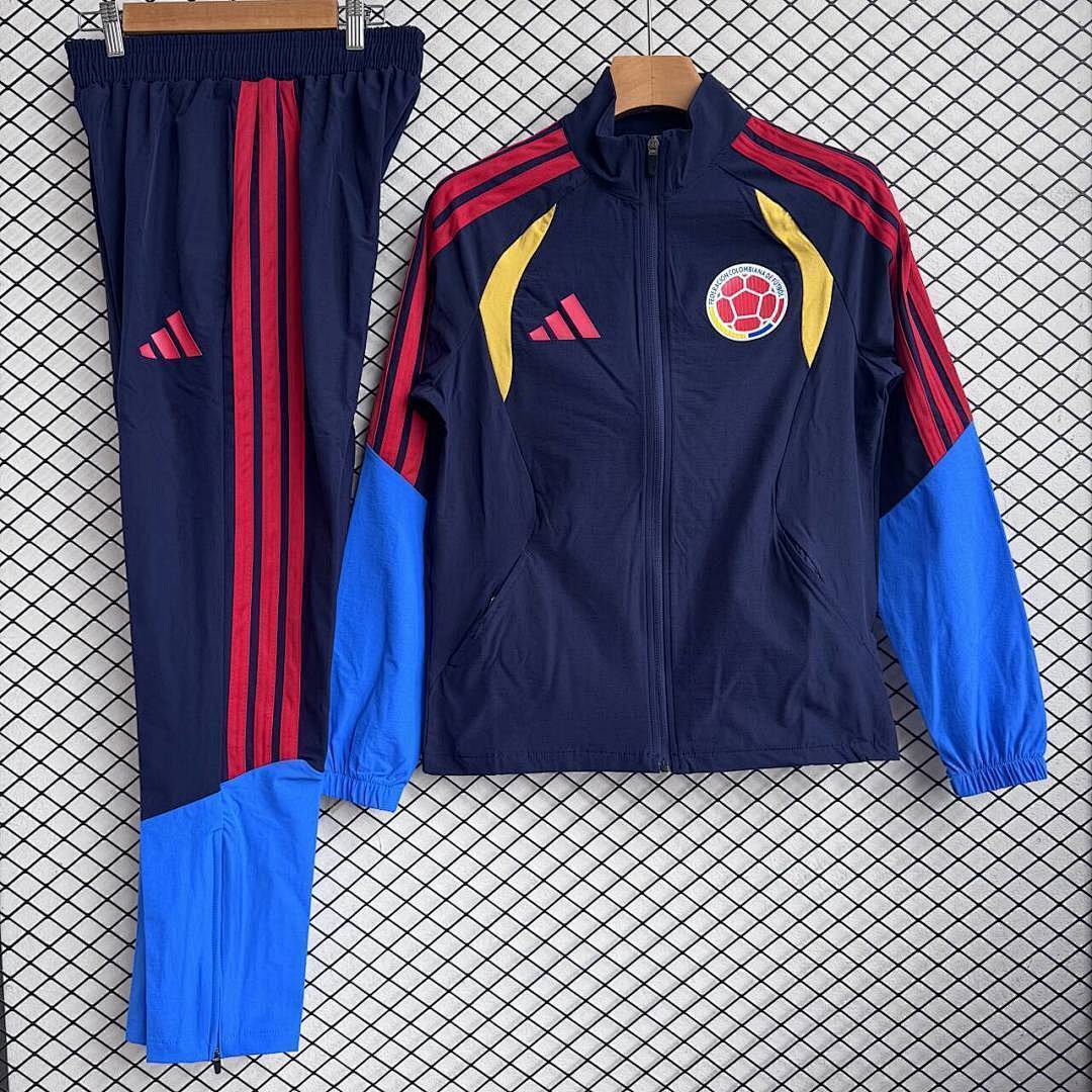 Colombia Windbreaker With Pants Navy 2026 World Cup - sinoshirt