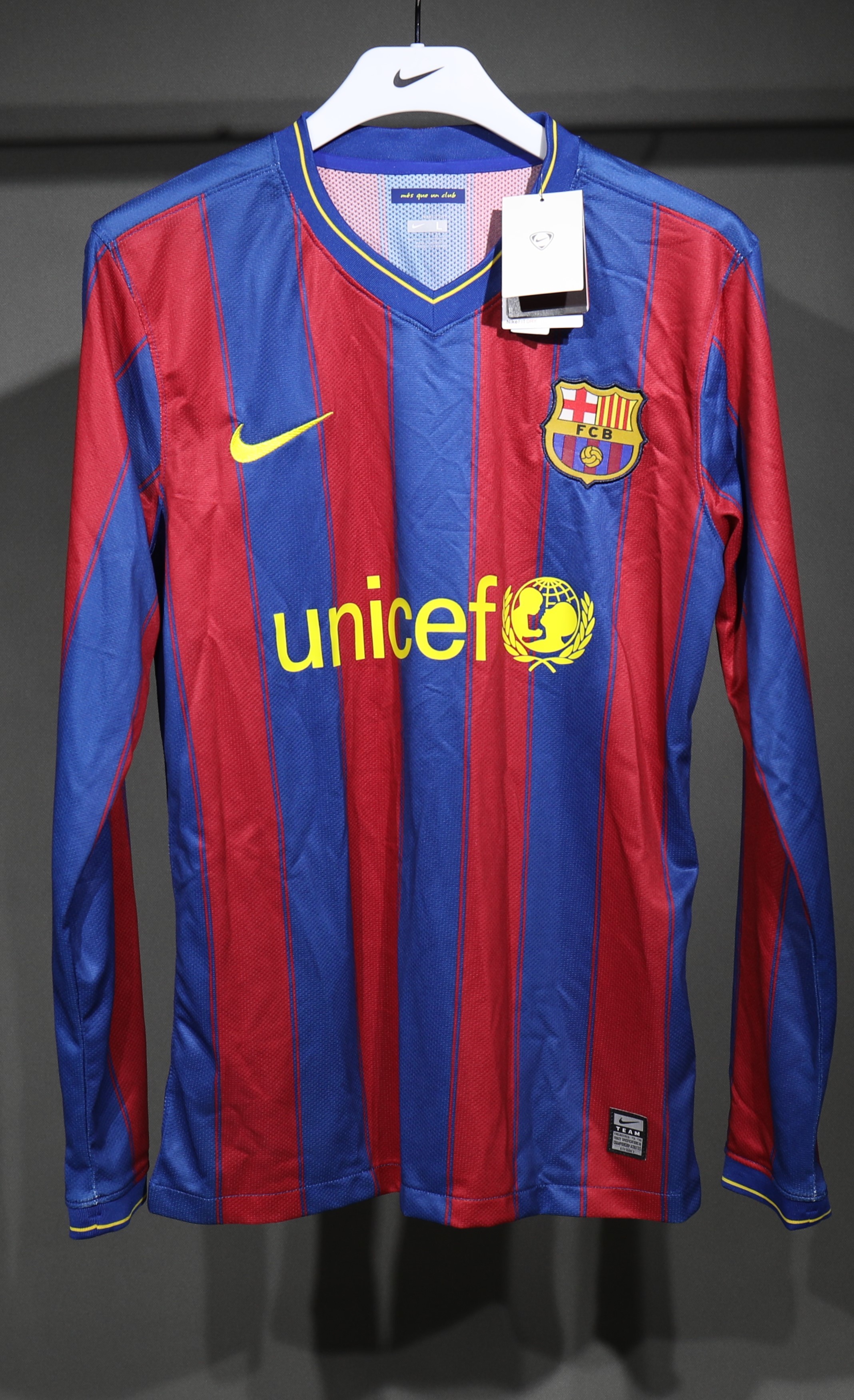 Authentic Barcelona Retro Jersey Home Long Sleeve Soccer Shirt 2009-10 - sinoshirt