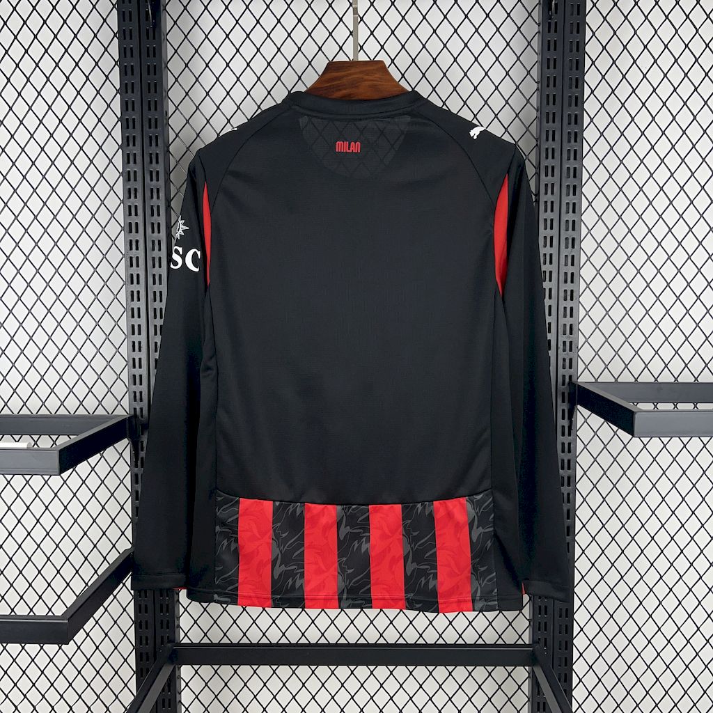 AC Milan Soccer Jersey Home Long Sleeves Custom Shirt 2025/26 - sinoshirt