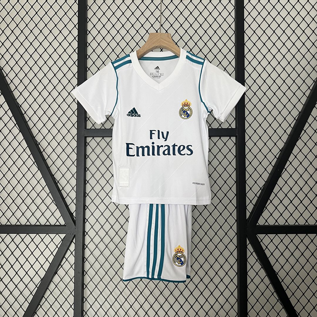 Real Madrid Retro Jersey Home Kids Kit Jersey+Shorts 2017/18 - sinoshirt
