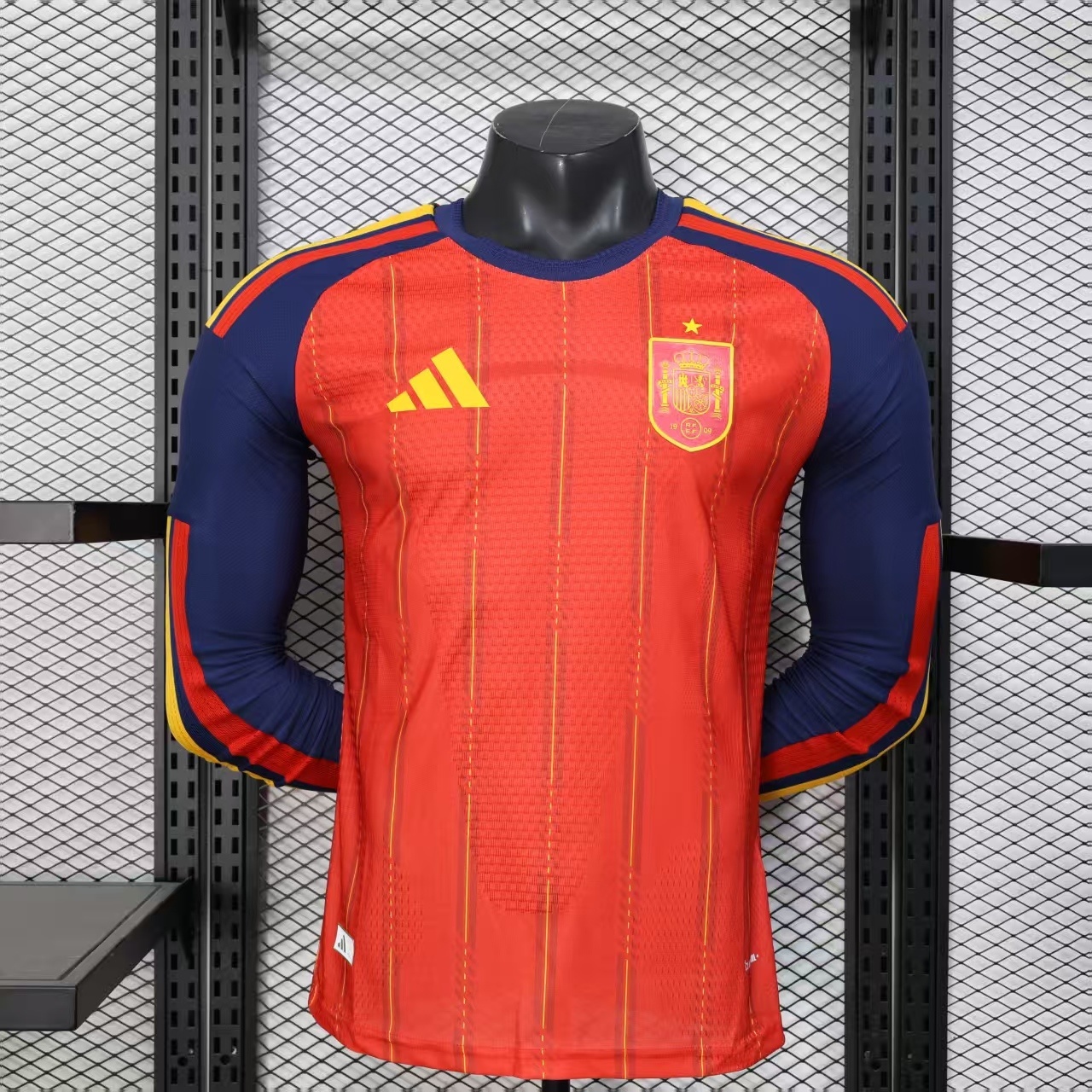 Spain Authentic Soccer Jersey Home Long Sleeve Shirt World Cup 2026 - sinoshirt