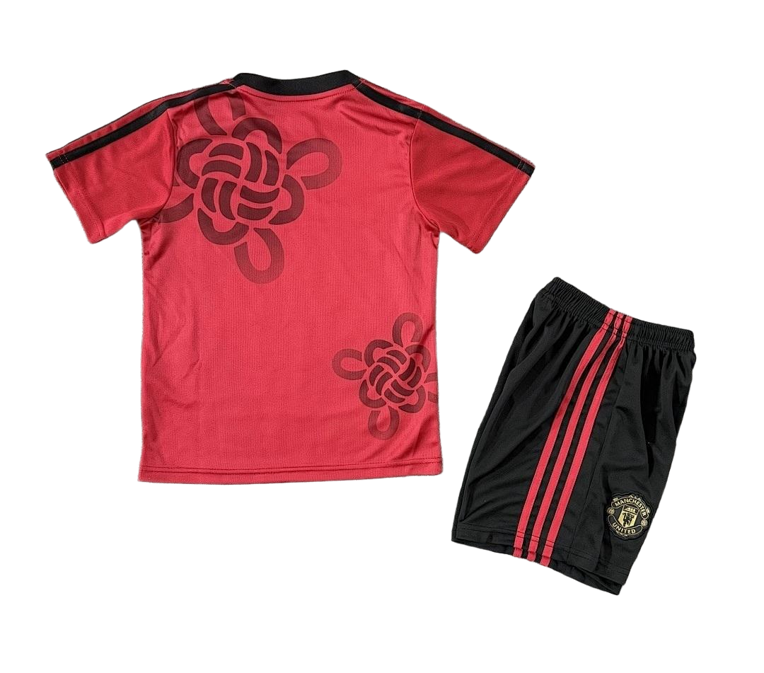 Manchester United Chinese Knot Cultral Story Kids Kit Jersey+Shorts 2025/26 - sinoshirt
