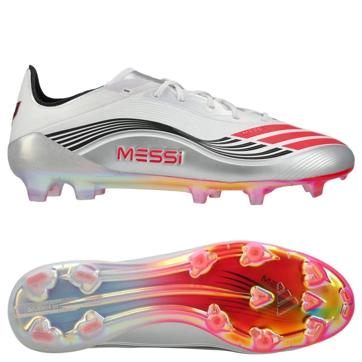 F50 Messi Elite FG Prestig10 - Footwear WhiteLucid RedSilver Metallic - sinoshirt