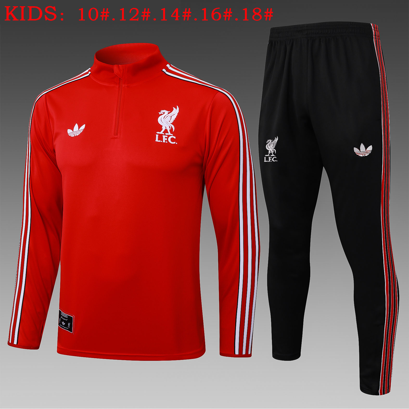 Kids Liverpool Training Kit (Sweatshirt+Pants) Red 2025/26 - sinoshirt