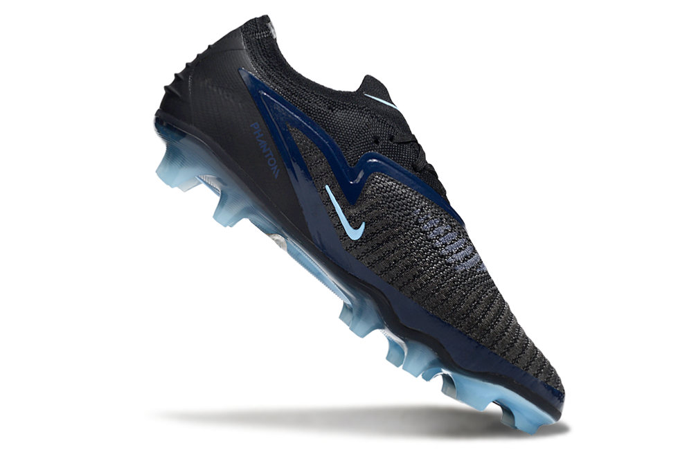 N Phantom 6 Elite Low Cut FG Shadow - Black/Ice Blue - sinoshirt