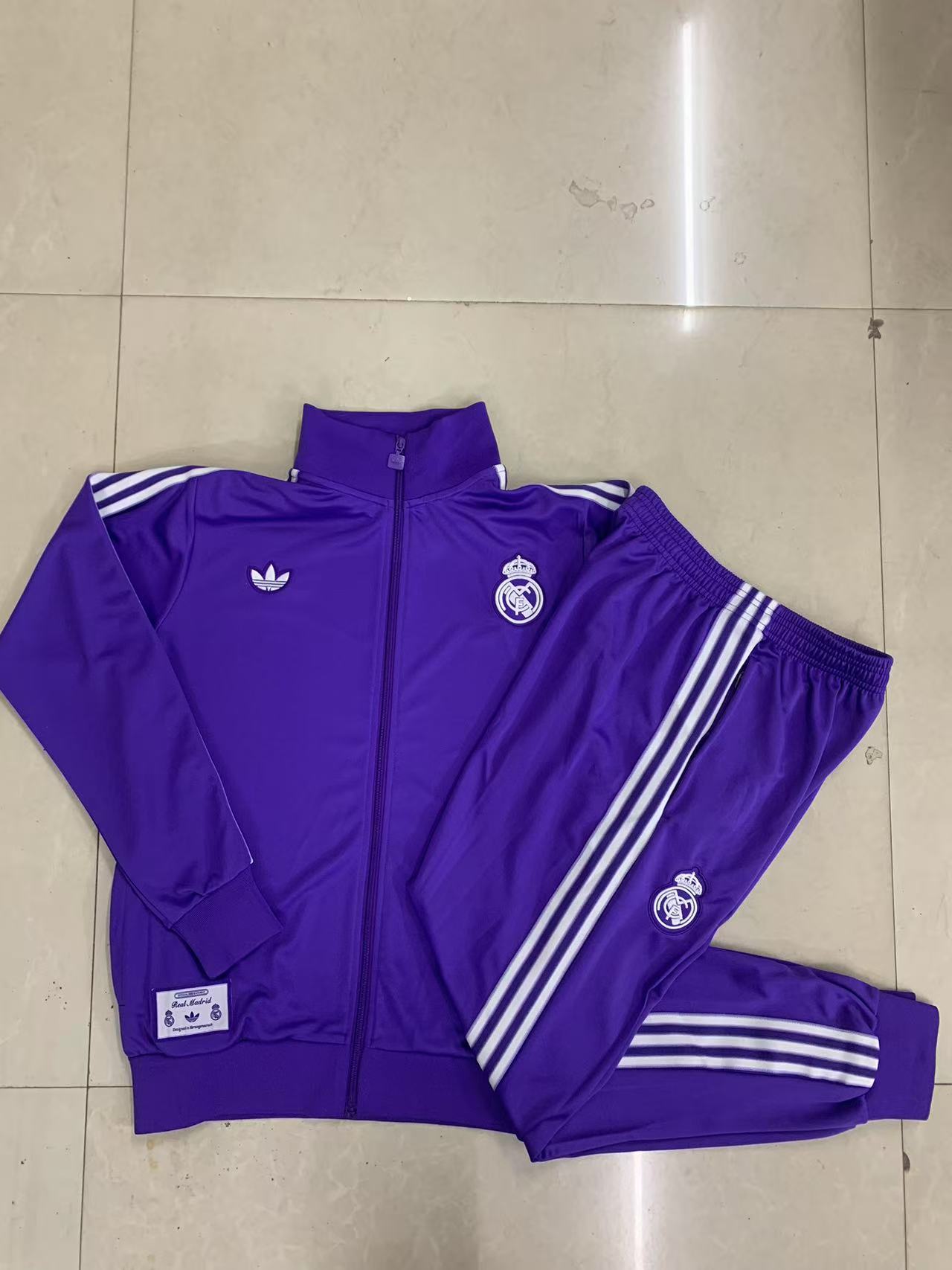 Kids Real Madrid Training Kit (Jacket+Pants) Purple 2025/26 - sinoshirt