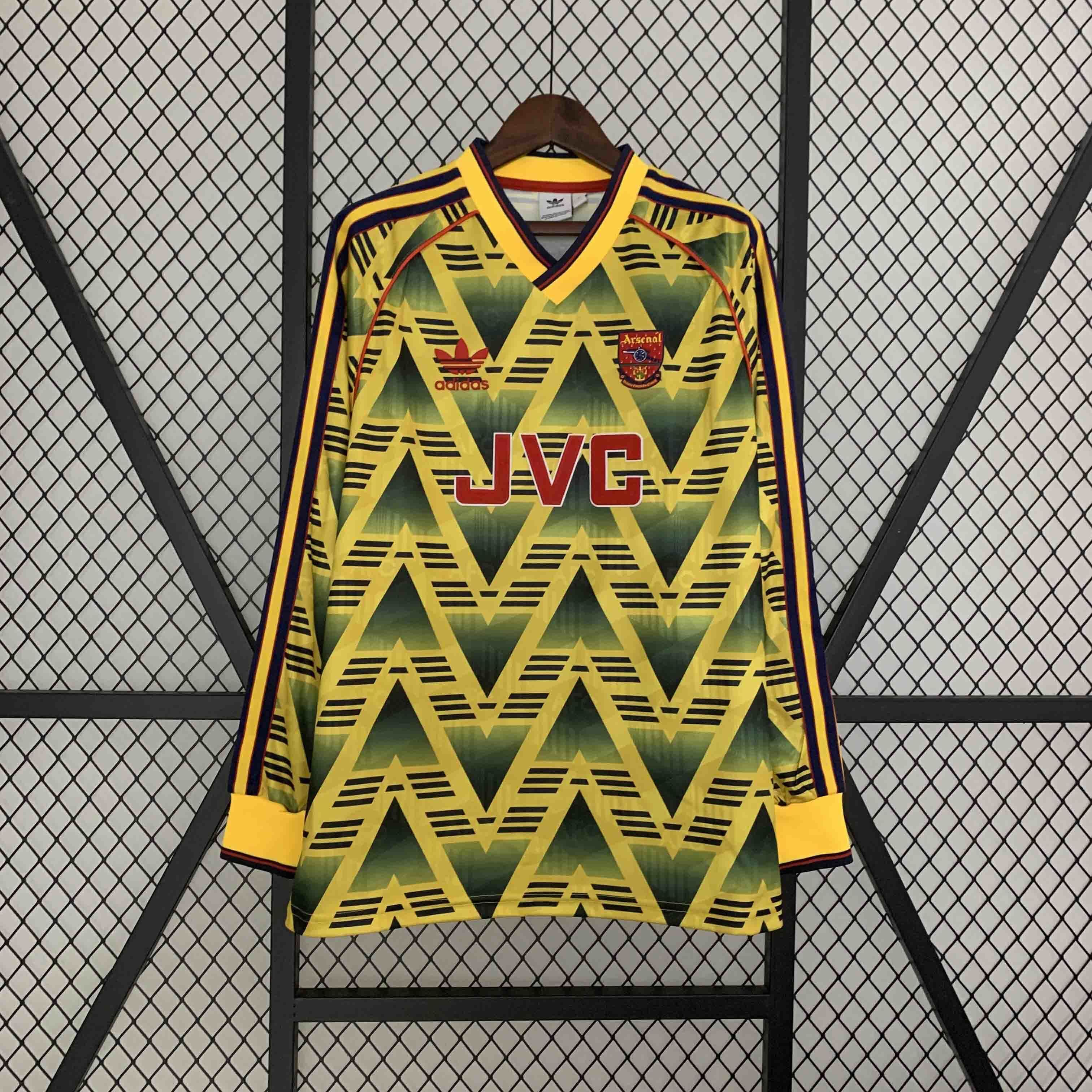 Arsenal Soccer Retro Jersey Away Long Sleeve Custom Shirt 1991-93 - sinoshirt