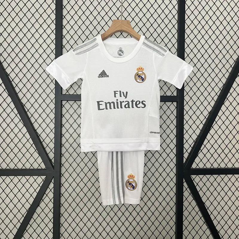 Real Madrid Retro Jersey Home Kids Kit Jersey+Shorts 2015/16 - sinoshirt