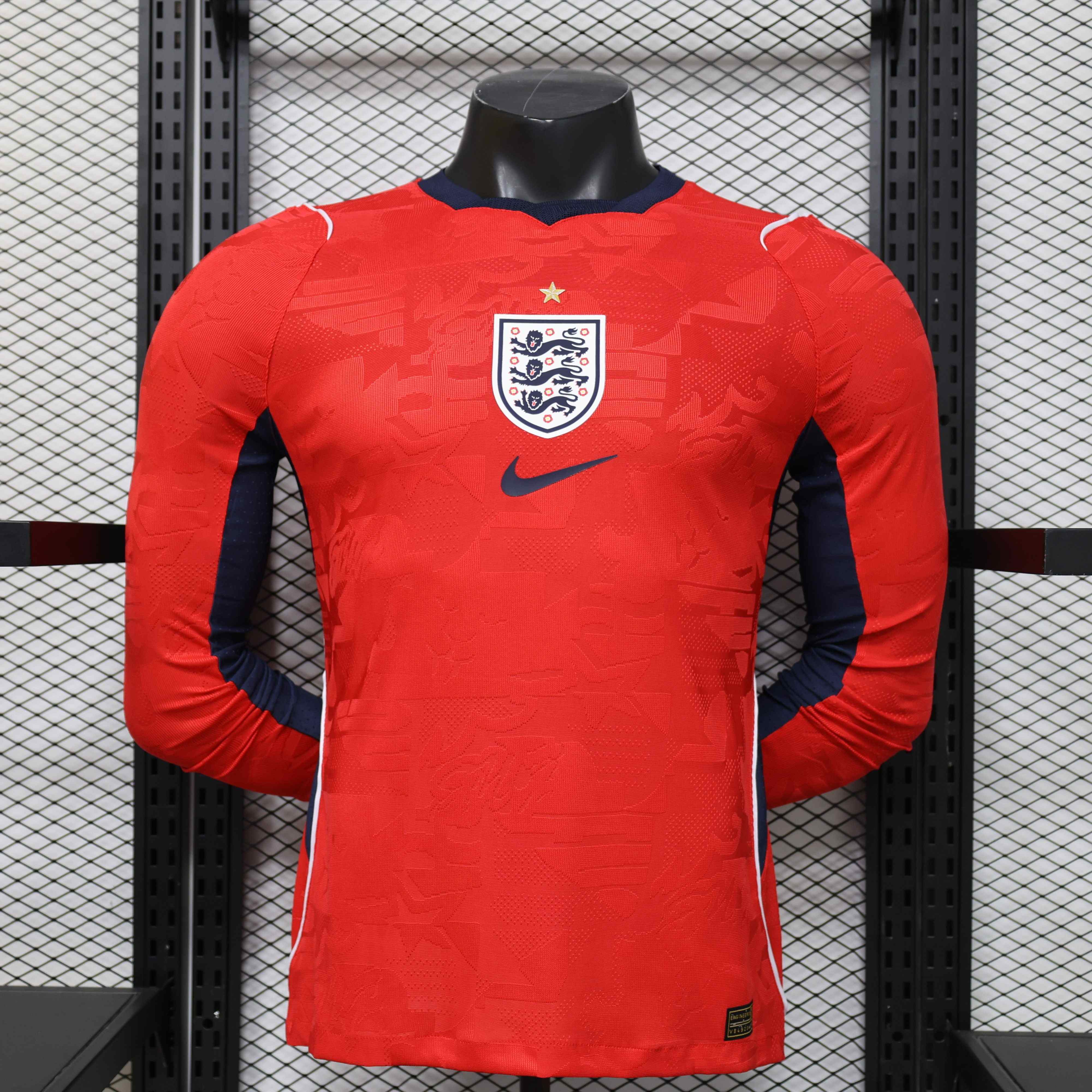England Authentic Football Jersey Away Long Sleeve Shirt World Cup 2026 - sinoshirt