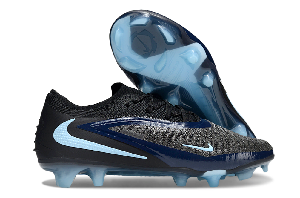 N Phantom 6 Elite Low Cut FG Shadow - Black/Ice Blue - sinoshirt