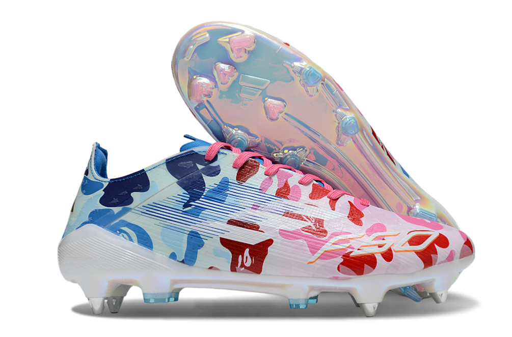 A F50 ELITE FG BAPE.CLEAR PINK/ICEBLUE/FOOTWEAR WHITE LIMITEDEDITION - sinoshirt
