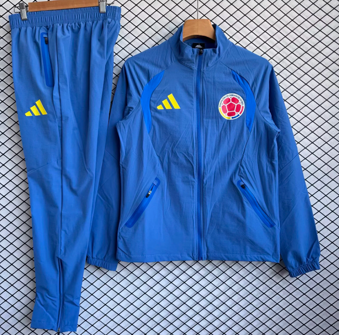 Colombia Windbreaker With Pants Blue 2026 World Cup - sinoshirt