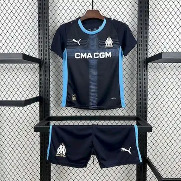 Marseille Soccer Jersey Away Kids Kit Jerseys+Shorts 2025/26 - sinoshirt