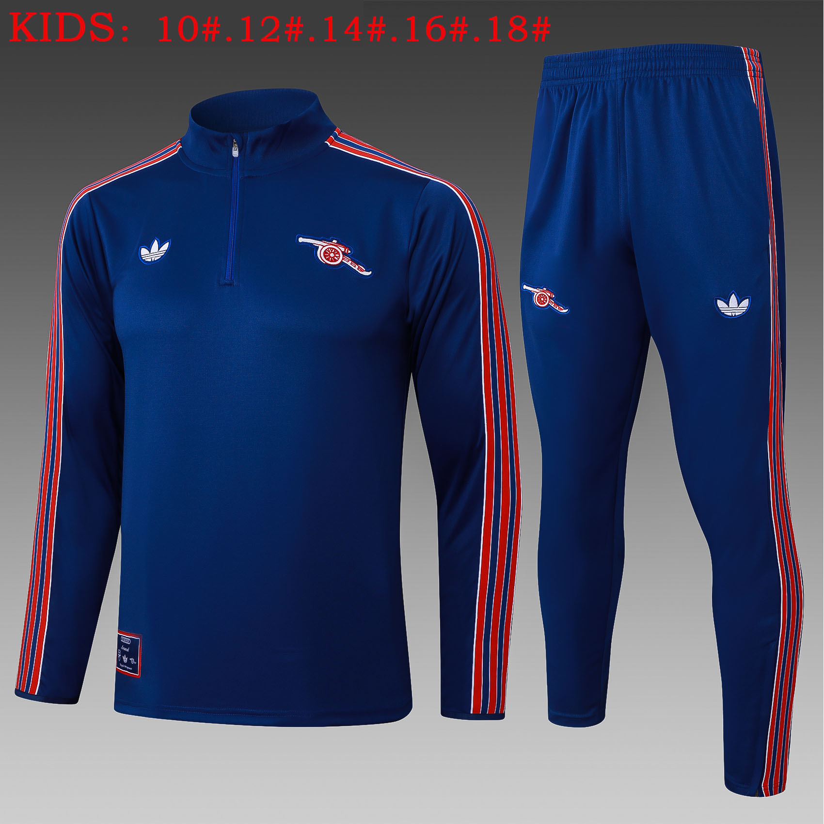 Kids Arsenal Training Kit (Sweatshirt+Pants) Blue 2025/26 - sinoshirt