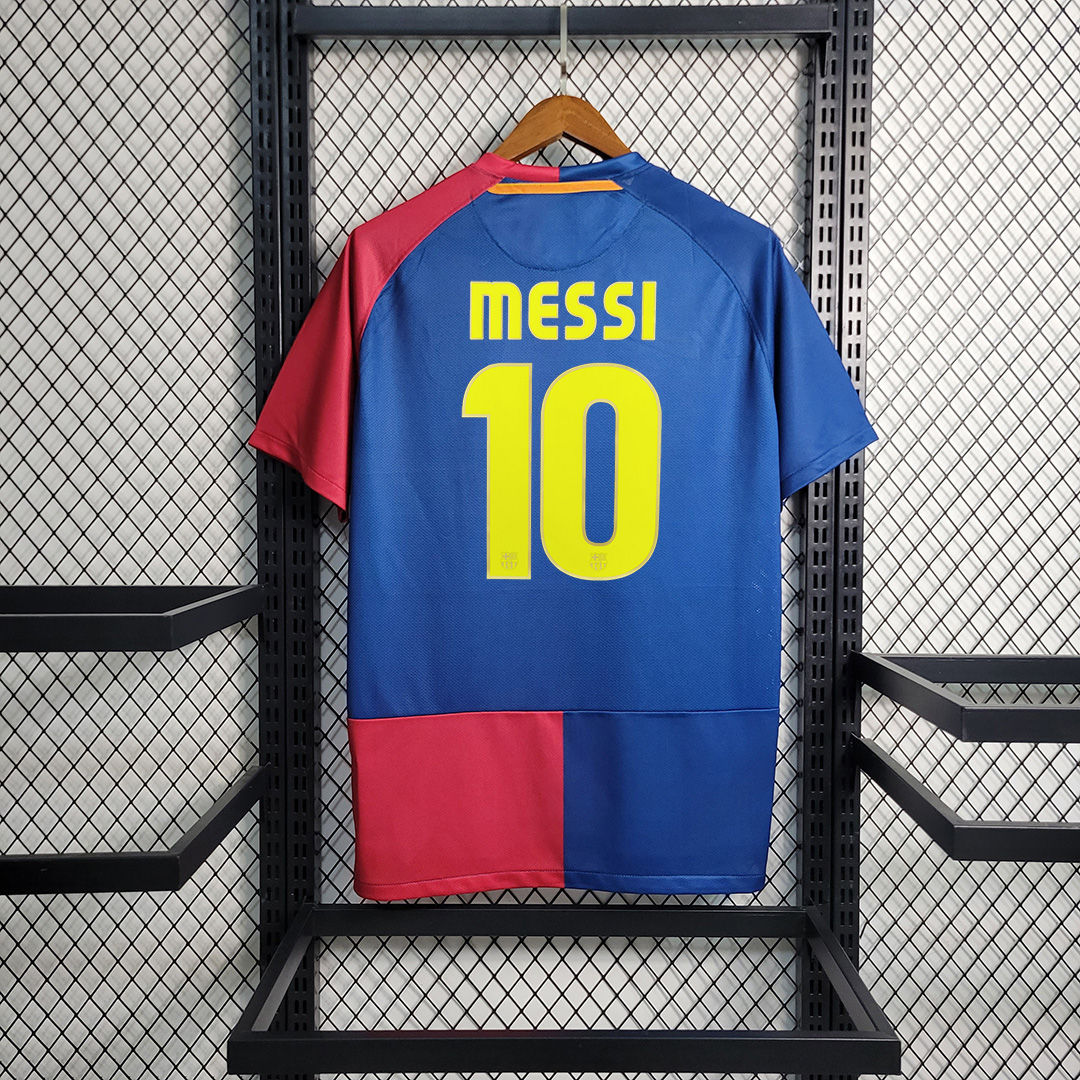 Messi#10 Barcelona Retro Jersey Home Soccer Shirt 2008/09 - UCL - sinoshirt