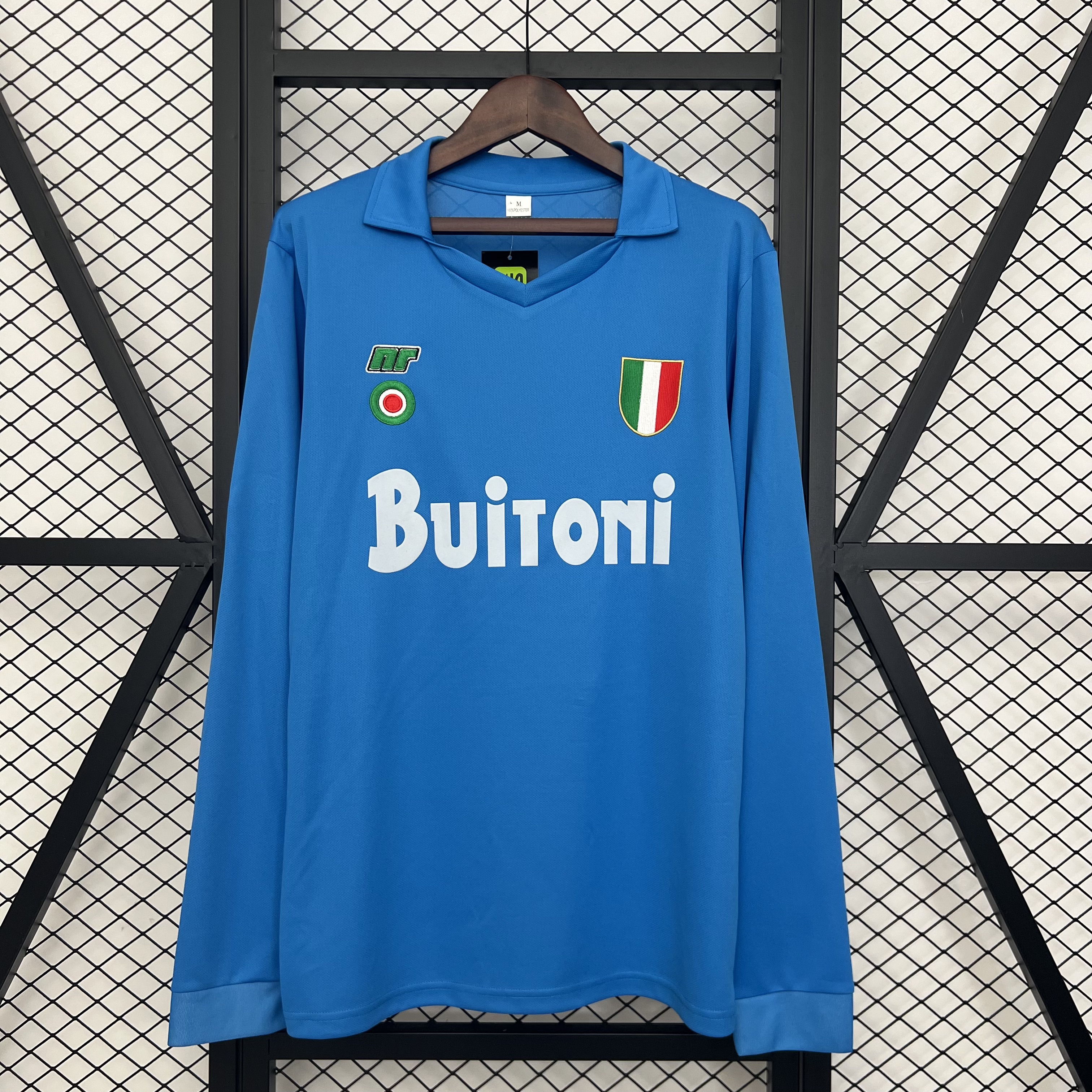 Napoli Retro Soccer Jersey Home Long Sleeve Custom Shirt 1987-88 - sinoshirt