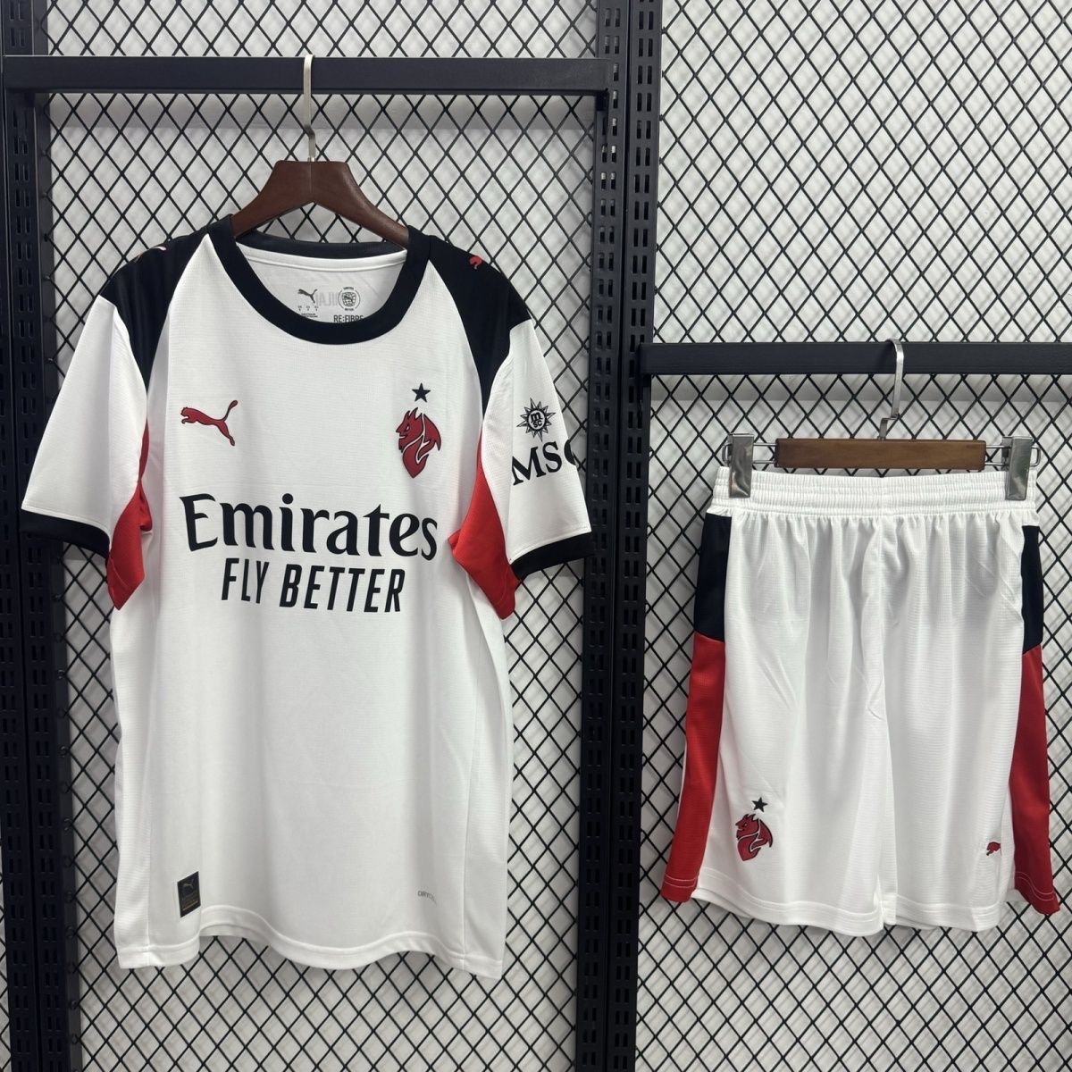 AC Milan Soccer Jersey Away Kids Kit Jersey+Shorts 2025/26 - sinoshirt