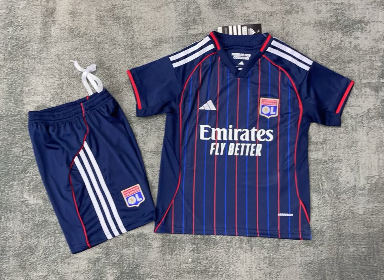 Olympique Lyonnais Football Jersey Away Kids Kit Jerseys+Shorts 2025/26 - sinoshirt