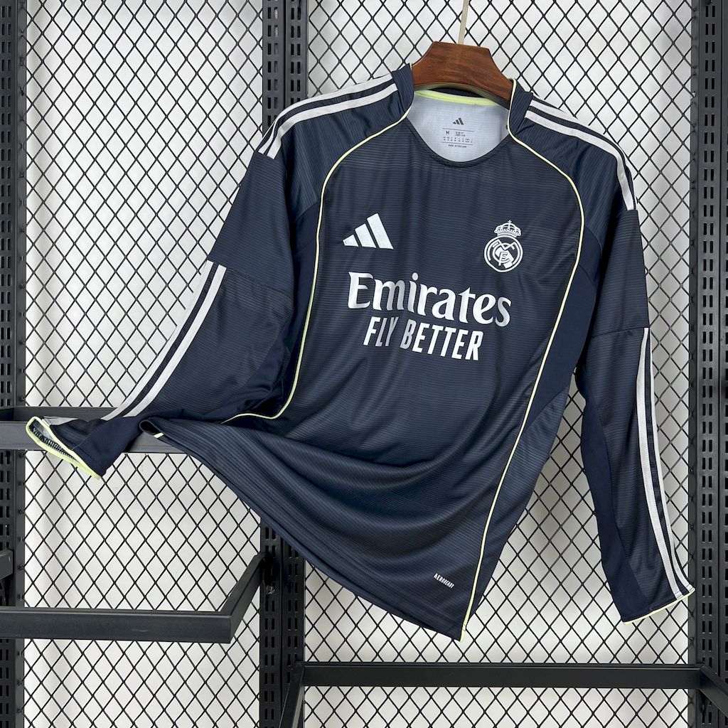 Real Madrid Soccer Jersey Away Long Sleeve Custom Shirt 2025/26 - sinoshirt