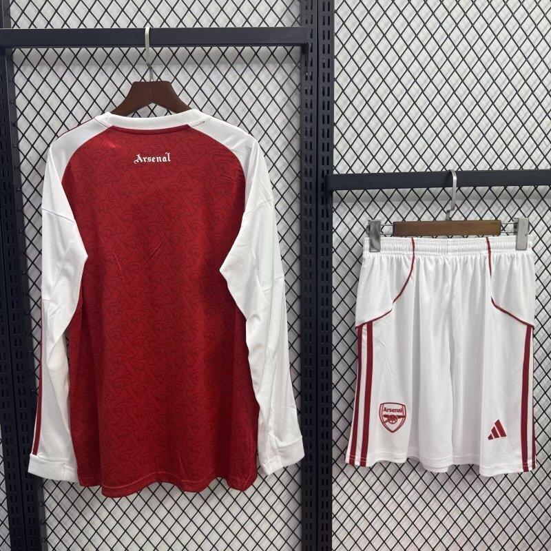 Arsenal Soccer Jersey Home Kids Kit Jersey+Shorts Long Sleeve 2025/26 - sinoshirt
