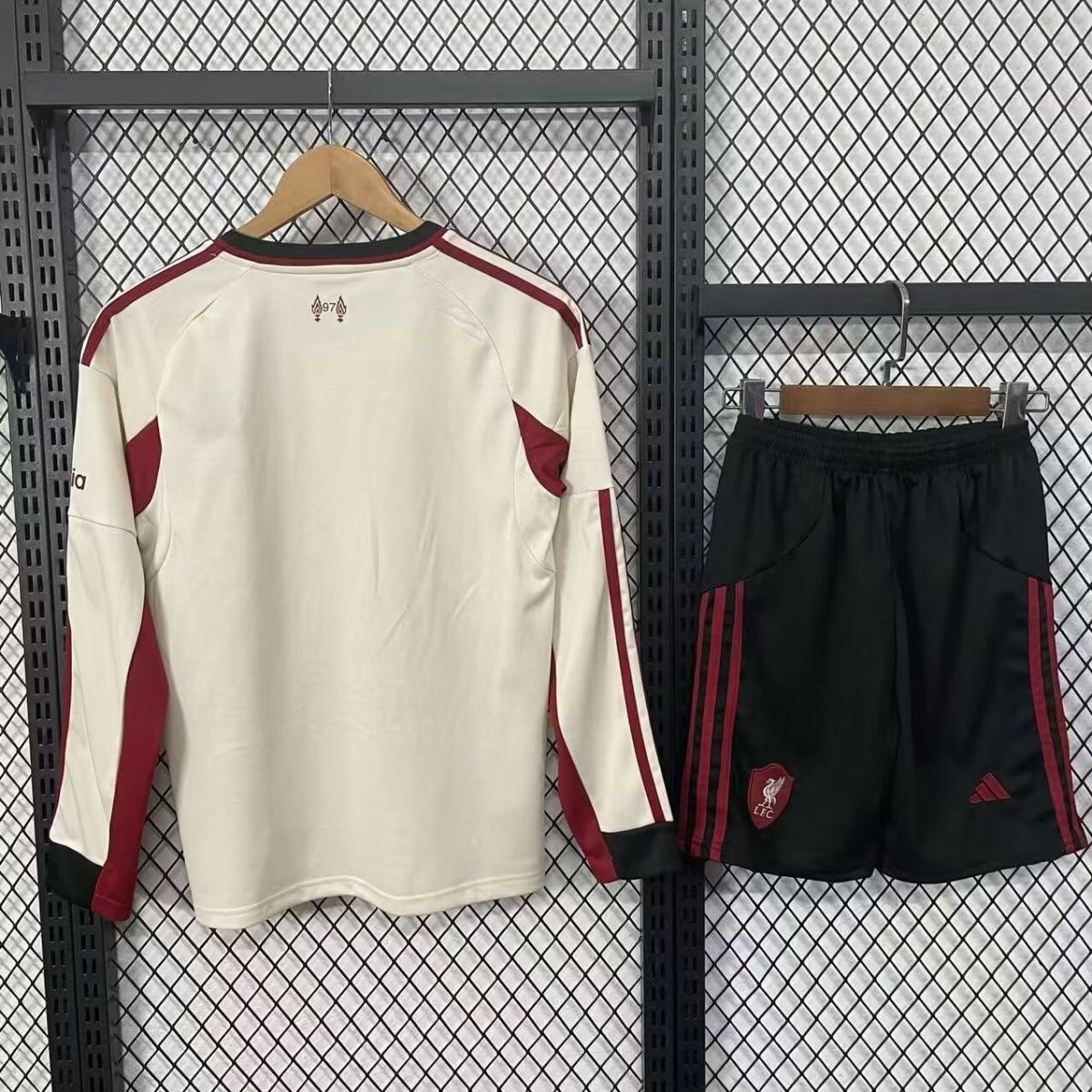 Liverpool Football Jersey Away Kids Long Sleeve Kit Jersey+Shorts 2025/26 - sinoshirt