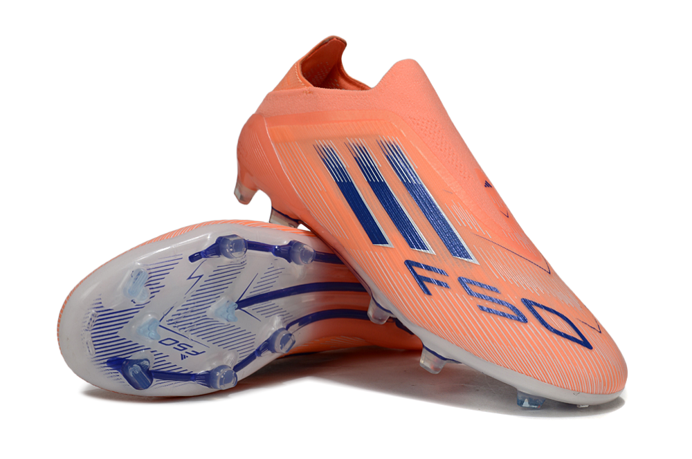 A F50 ELITE LACELESS FGCORAL BLAZE-BEAMORANGE/LUCIDBLUE/FOOTWEAR WHITE - sinoshirt