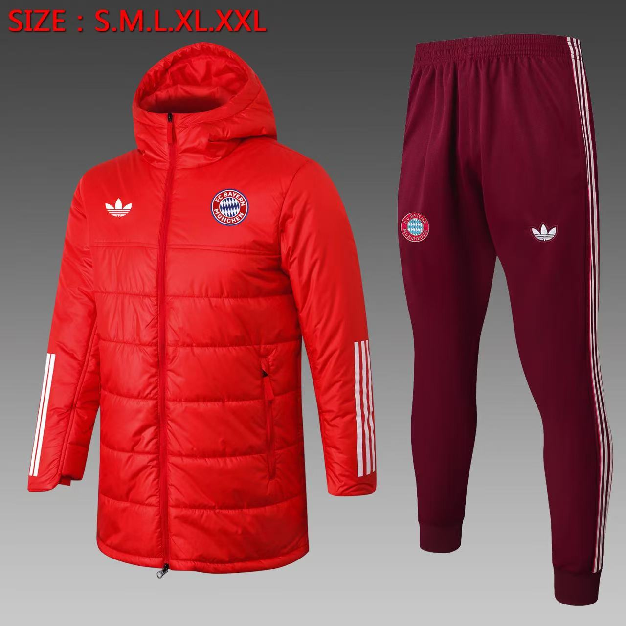 Bayern Munich Cotton Hoodie Coat With Pants Red 2025/26 - sinoshirt