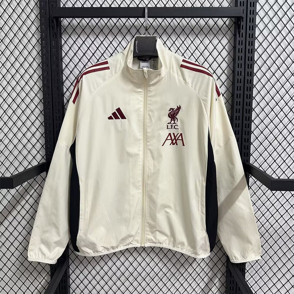 Liverpool Windbreaker Jacket Off-White 2025/26 - sinoshirt